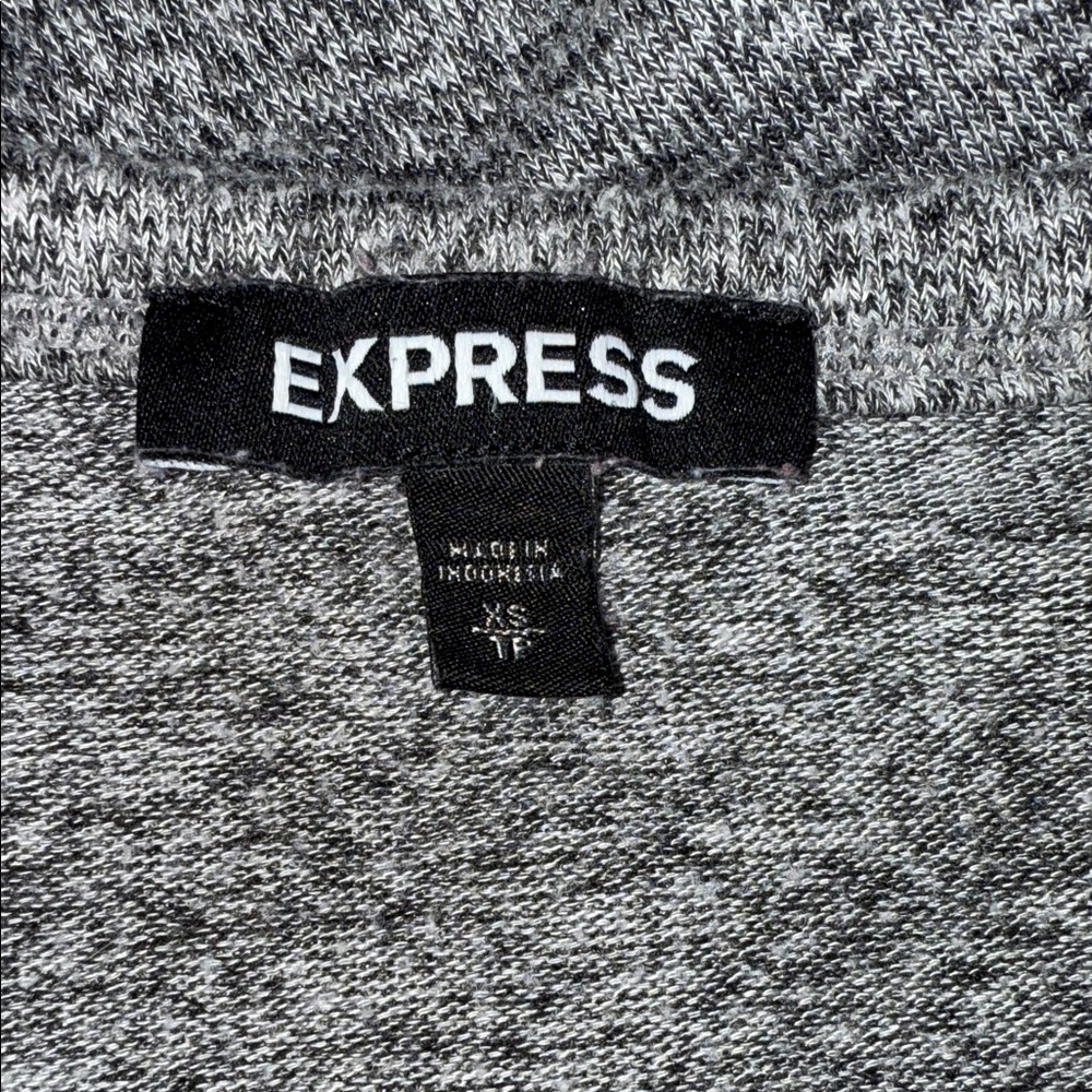 Express Heather Gray V-Neck Sweatshirt - Picture 3 of 3